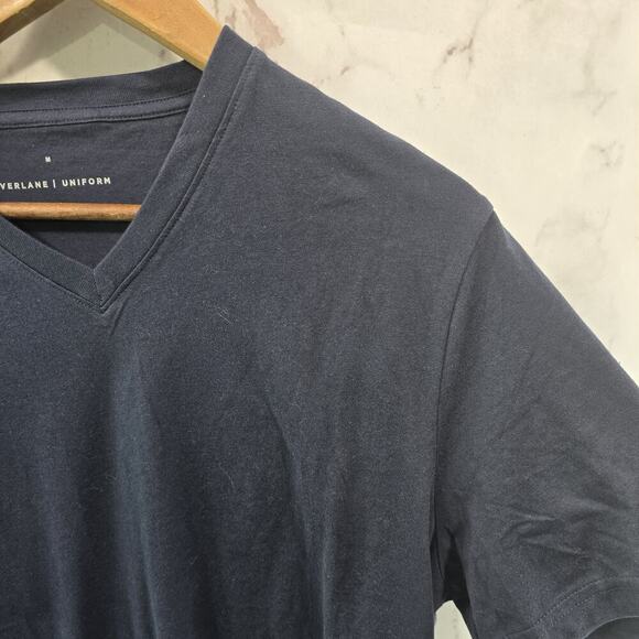 Everlane T Shirt Mens Medium Blue Short Sleeve V Neck Organic Tee Uniform - Picture 10 of 10